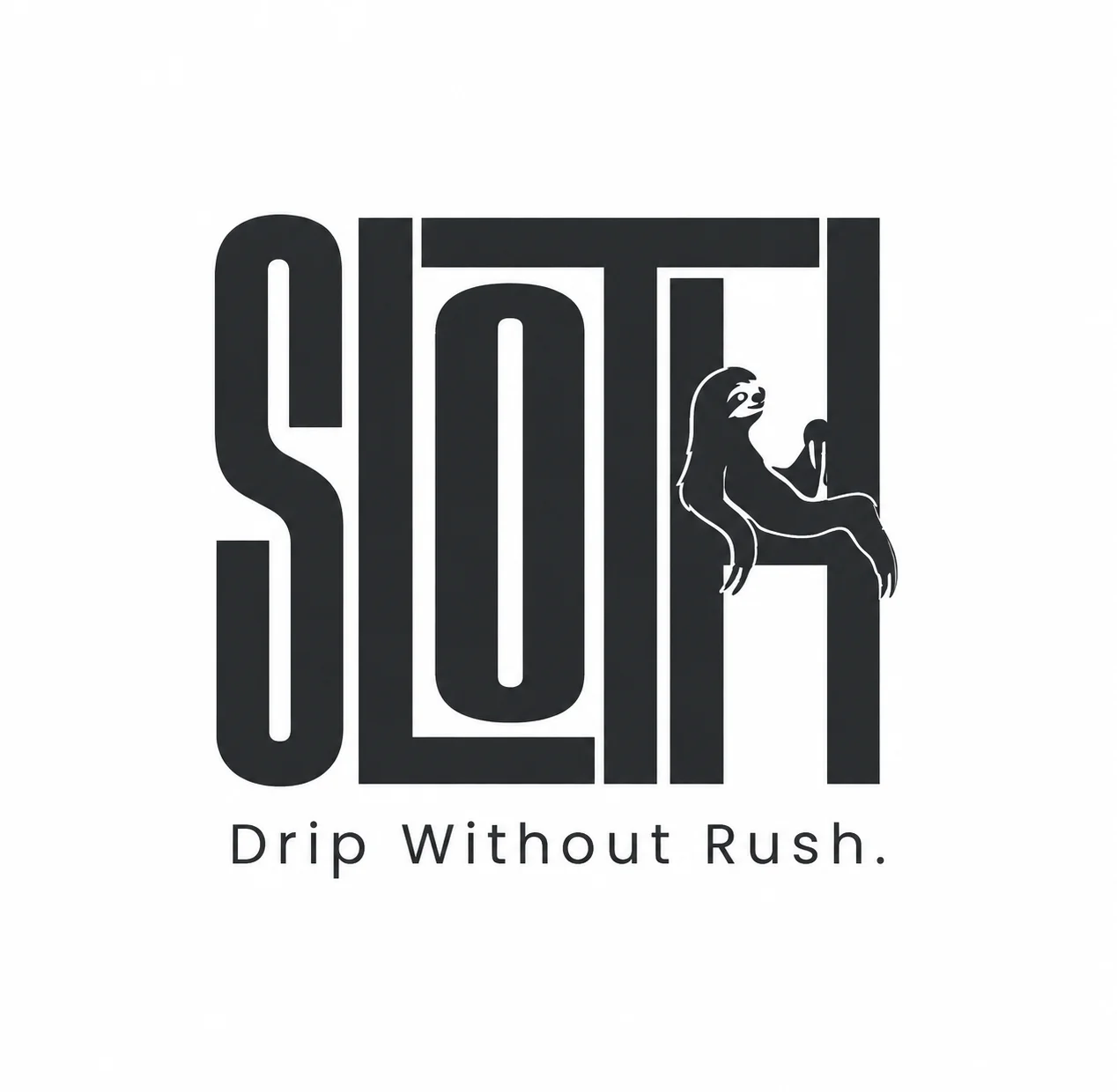 Sloth monochrome logo variations