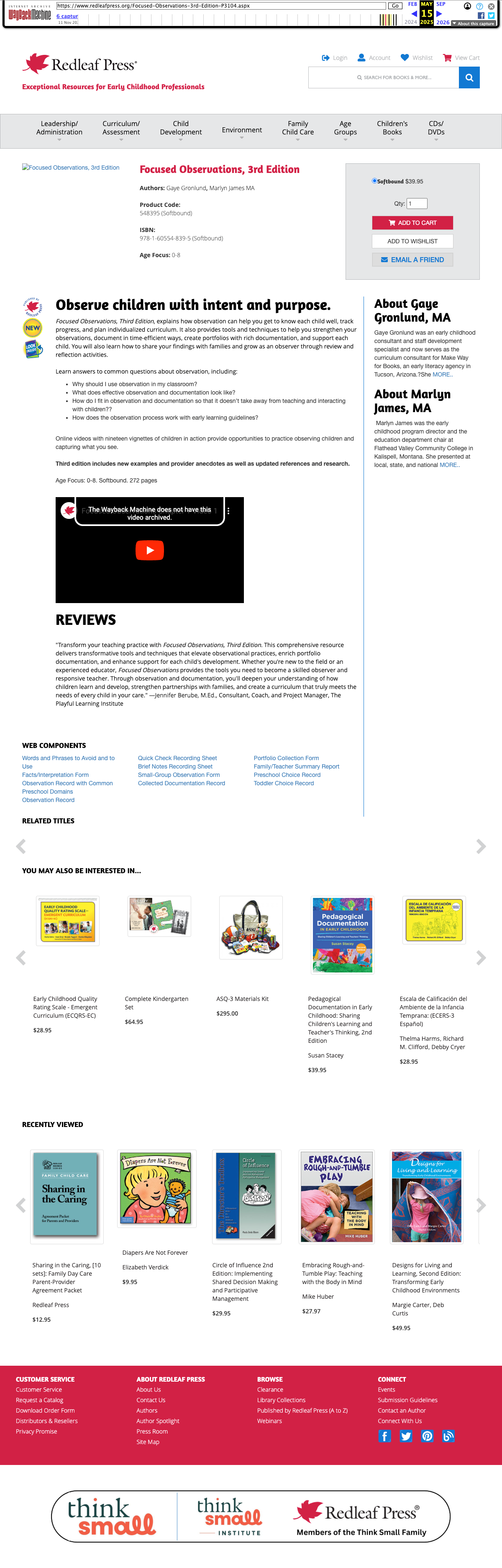 Archived original Redleaf Press product page
