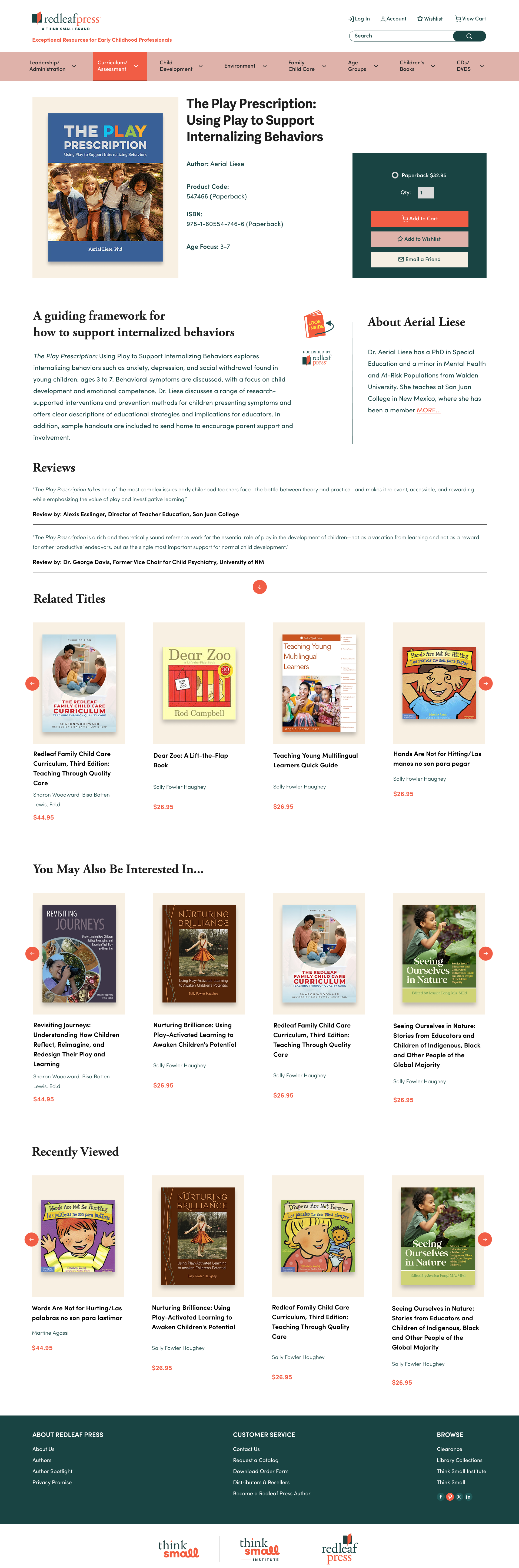 Full redesigned Redleaf Press product page
