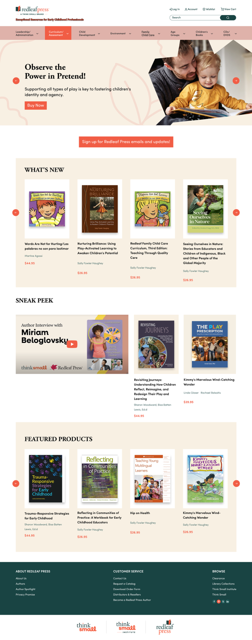 Redleaf Press desktop homepage visual refresh