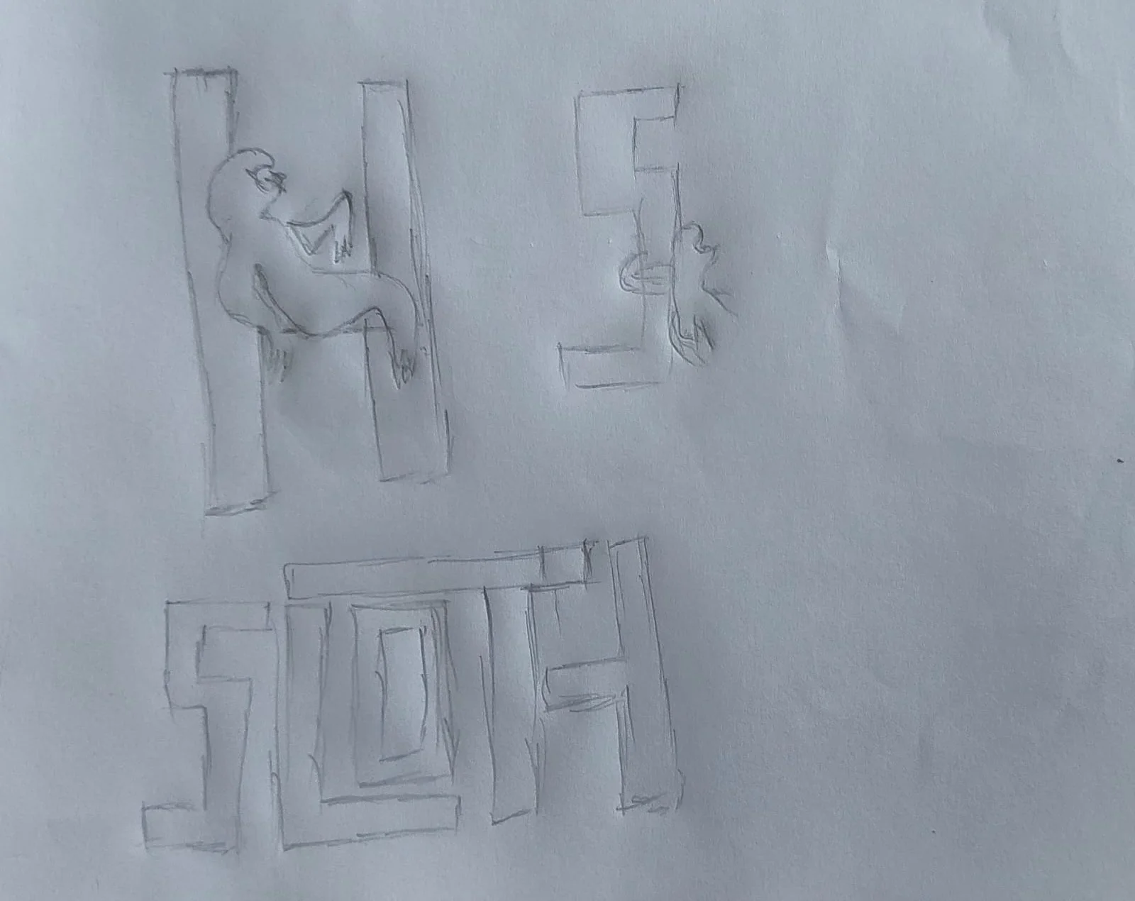 Initial Sloth logo sketches